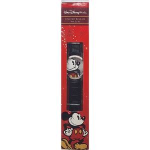 Disney Mickey Mouse Limited Release Watch Need Battery Silver Tone Black Leather